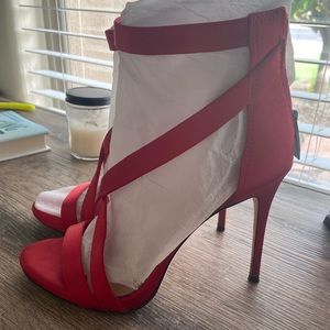 Vince Camuto Red Satin Heels